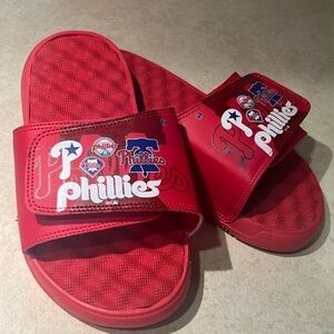 New MLB Philadelphia Phillies baseball‎  red I-slide sandals kids size 1-2